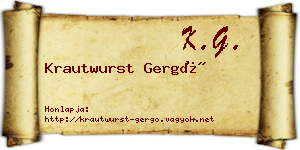 Krautwurst Gergő névjegykártya